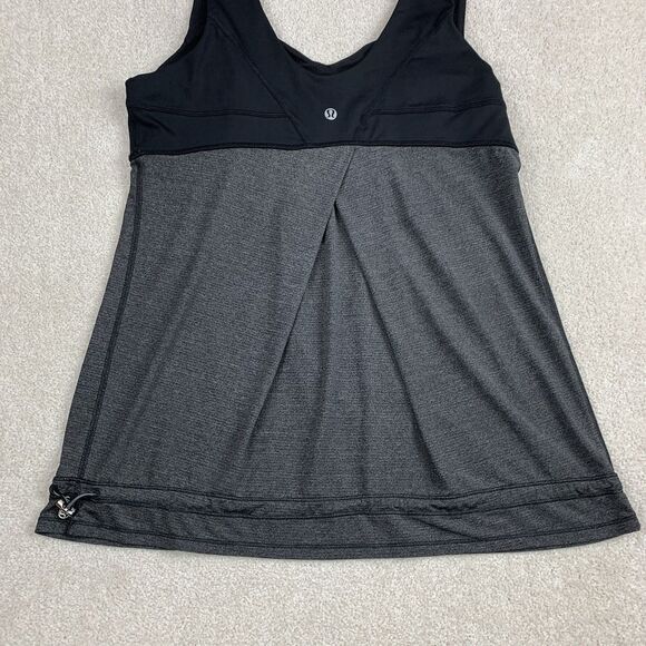 Lululemon Womens Run Tame Me Tank Top Sz 12 Yoga Luxtreme Cinch Waist Black - Picture 7 of 12